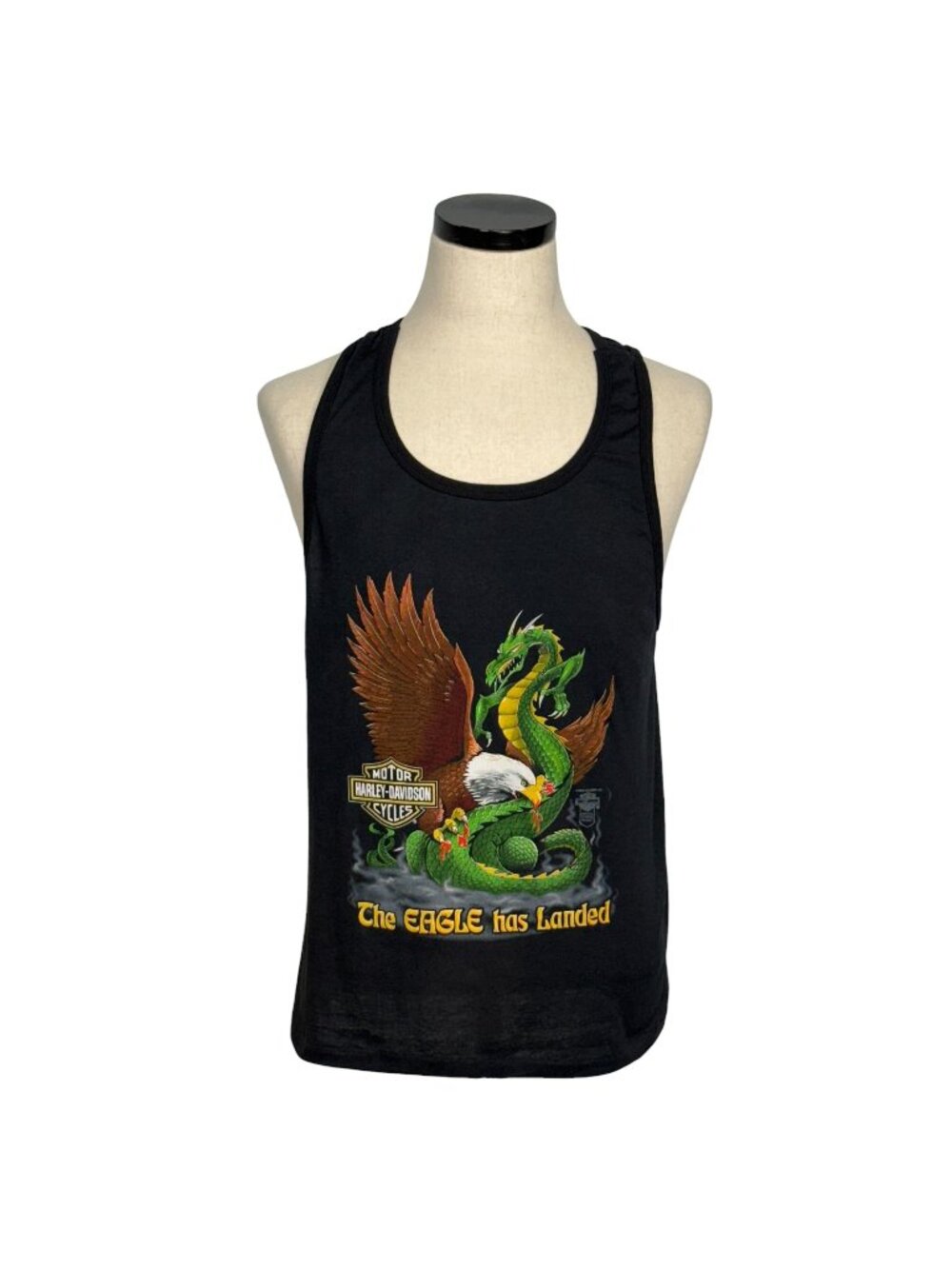 Harley Davidson 80s Tank Top Eagle & Dragon Graphic XL USA Made